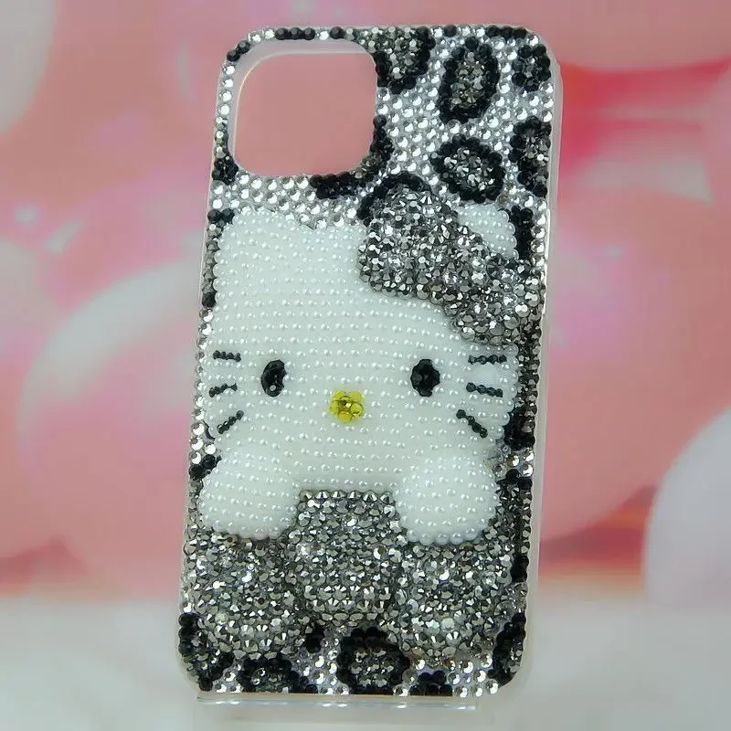 thumbnail image 1 of Funda protectora con diamantes de imitación para iPhone 14, 13 Pro Max, Xs, 8 plus, 7 dibujos animados, Hello Kitty 11, 15, 12, mujer, 1 of 4