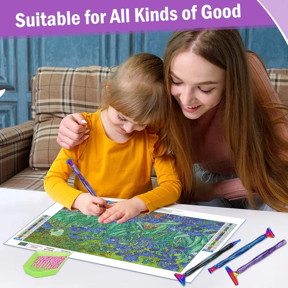 Diamond Painting Diamond Art Painting Kit Diamond Painting Set Diamond Painting Pen Diamond Painting Accessories 5D Resin Diamond Painting Pen Replacement Pen Heads Point Drill Pens Glue Clay Roller Tray Diy Art Crafts Diamond Painting