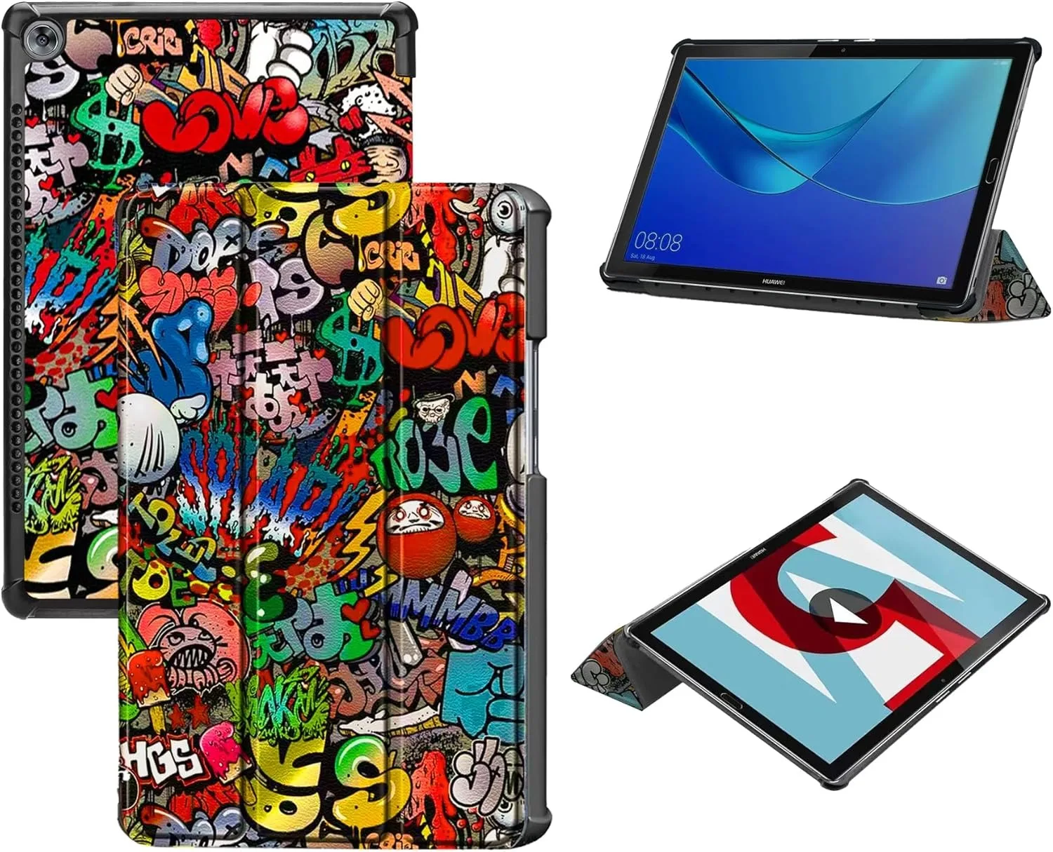 Slim PU Leather Hard Cover with Auto Sleep/Wake Function