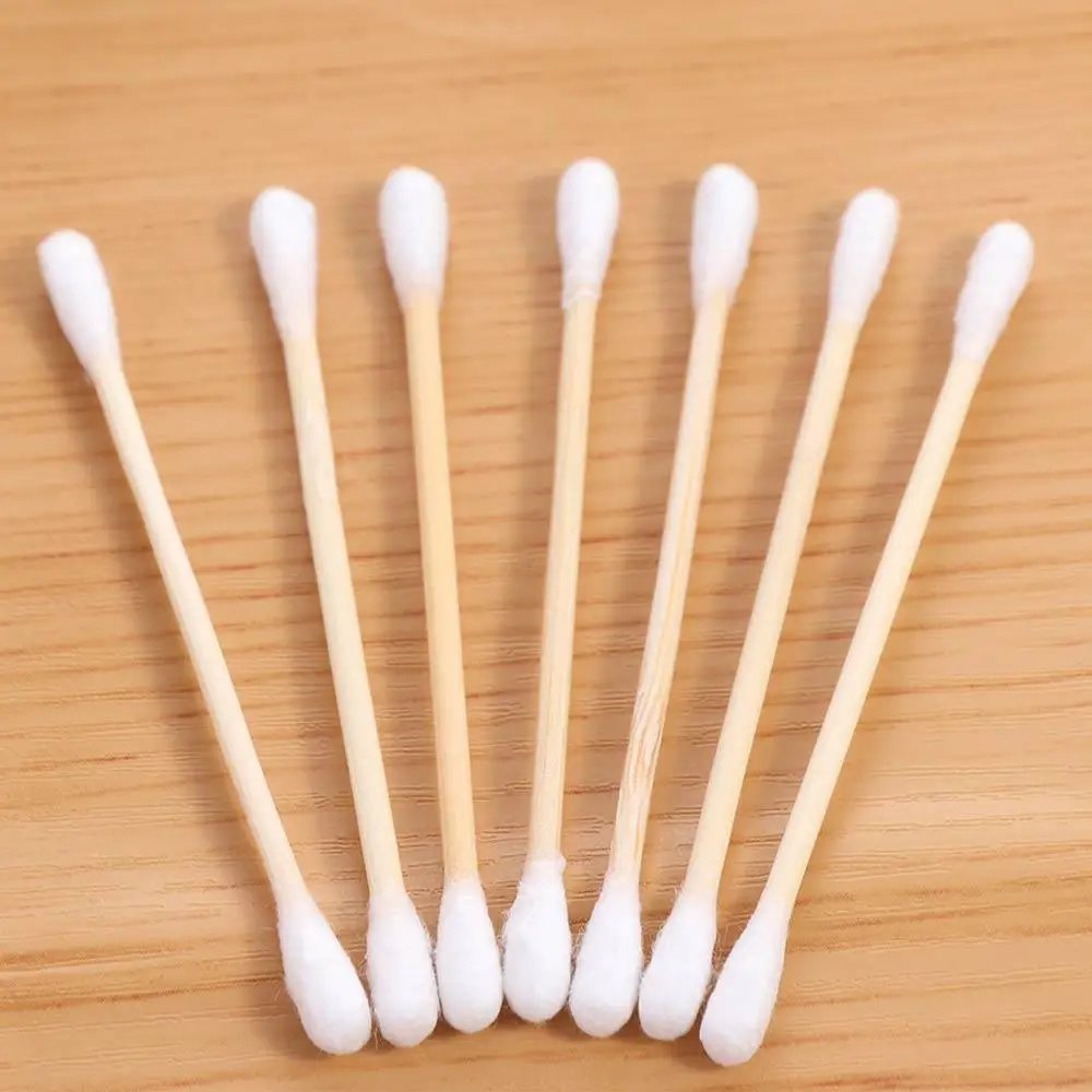 100PCS Double-Ended Disposable Cotton Swabs Manicures Wooden Hygiene Cotton Stick Ear Clean Beauty Cleaning Tampons Makeup Tool 5