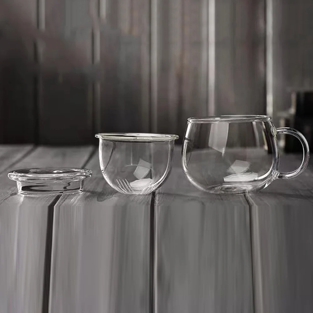 Thickened Glass Mug With Cover Couple Cups 350ml Glass Cup Heat-Resisting Wine Tea Mugs Milk Espresso Coffee Cup Drinkware