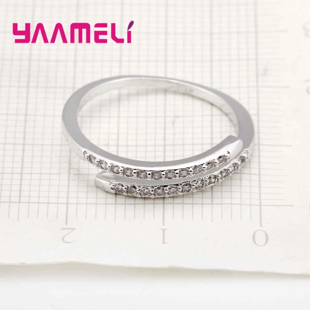 Woman 925 Sterling Silver Jewelry Fashion Simple Open Design Ring Personality Female Adjustable Rings Wedding Rings for Ladies 5
