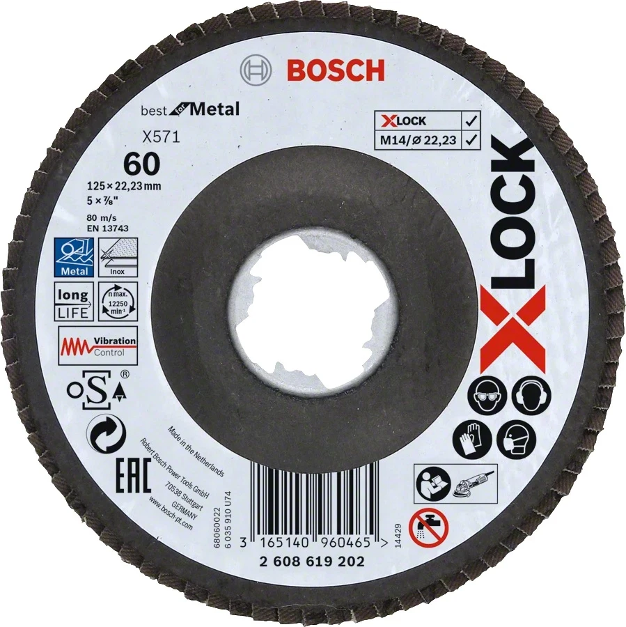 Bosch X-Lock Metal Stainless Steel Grinding Cutting Disc 125mm Angle Grinder Quick Change System Chiba Wheel Disc For GWX Series