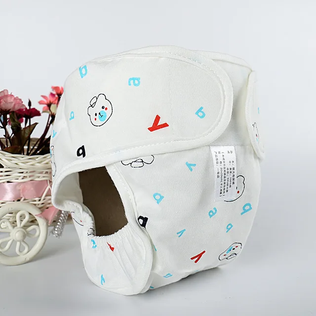 Baby Reusable Diapers Panties Baby Cloth Diapers for Baby Cotton Training Panties Diapers Washable Diaper Breathable Ecological Blue bear
