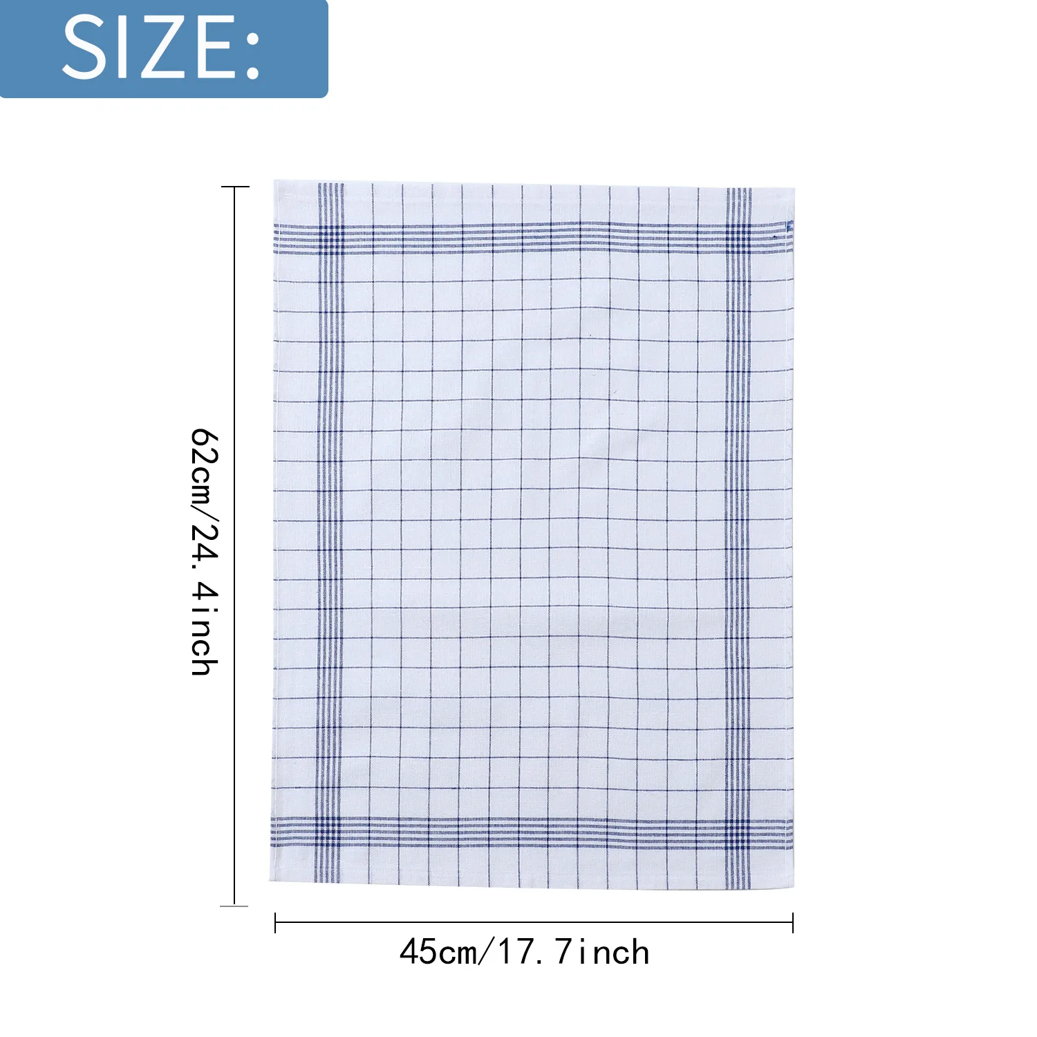 Large Plaid Kitchen Dish Towels Absorbent Tea Towels Soft and Reusable Cleaning Cloths Quick Drying Dish Rags for Washing Dishes 6