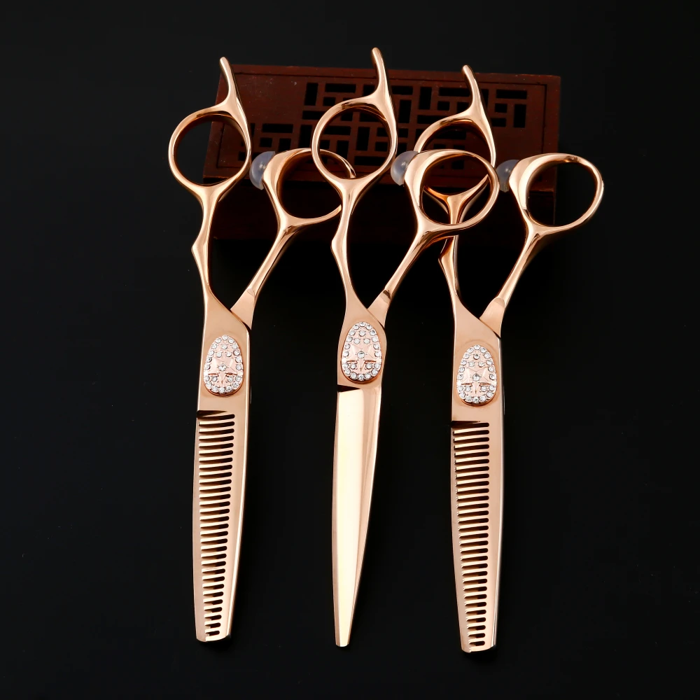 

Профессиональные Парикмахерские ножницы fnлуне из розового золота диаметром 6,0 дюймов, аксессуары для стрижки и филировки волос, инструменты для парикмахерской, ножницы