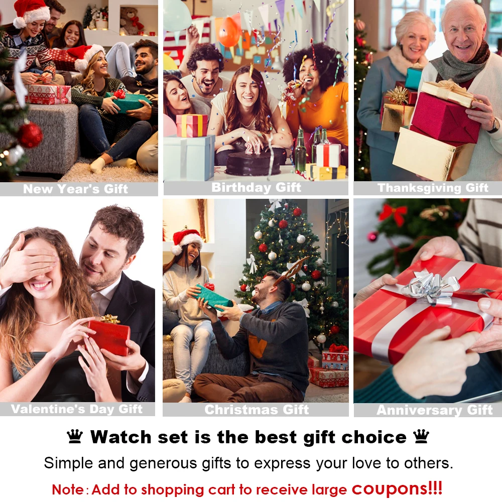 New Fashion Casual Men Quartz Wristwatches Bracelet Gift Set for Boyfriend Luxury Black Big Dial Original Gift Box Reloj Hombre 3 New Fashion Casual Men Quartz Wristwatches Bracelet Gift Set for Boyfriend Luxury Black Big Dial Original Gift Box Reloj Hombre 3