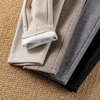 Woolen Herringbone Harem Pencil High Waist Korean Fashion Women's Pants Casual Office Lady Trousers Thick Suit Pants For Women - Image 5