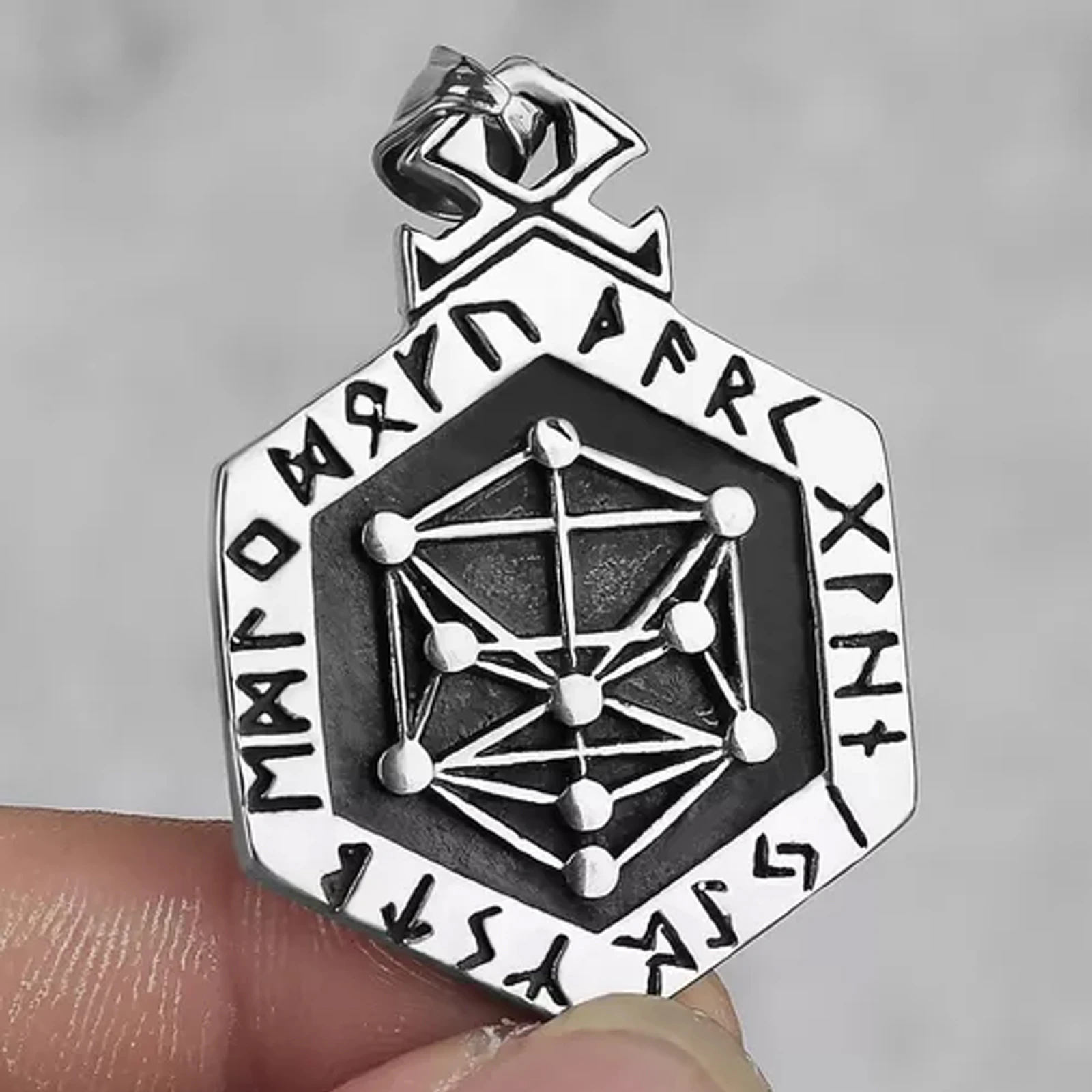 Men Nordic Viking Kabbalah Tree of Life  Rune Pendant stainless steel jewerely Fashion Jewelry Best selection of men's necklaces