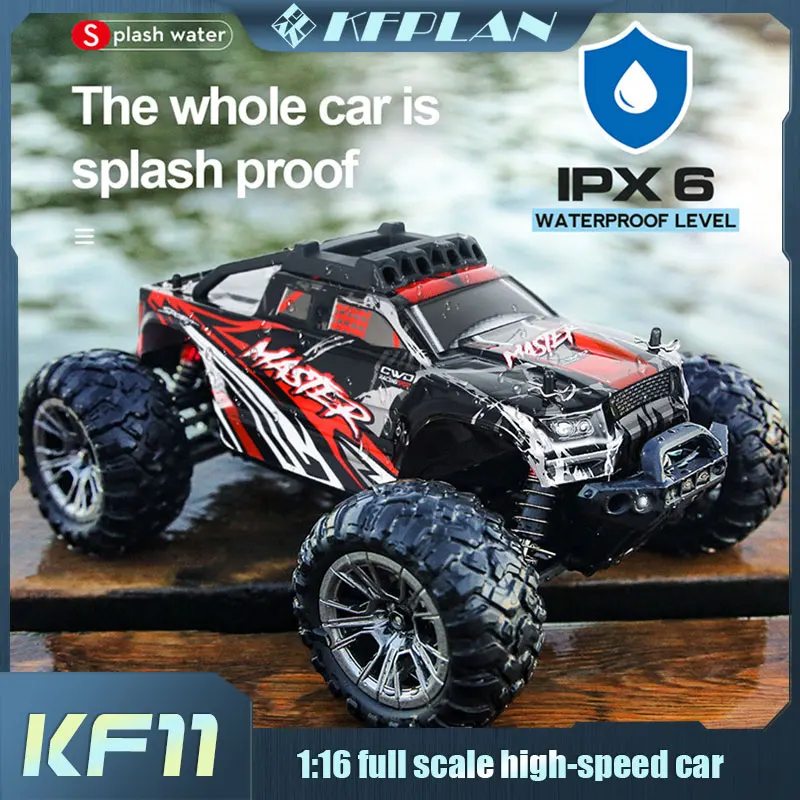 

KF11 Racing Mountain Climbing Car LED Lights Four Wheel Drive Vehicle 1:16 Full Scale Off Road Remote Control Model Children Toy