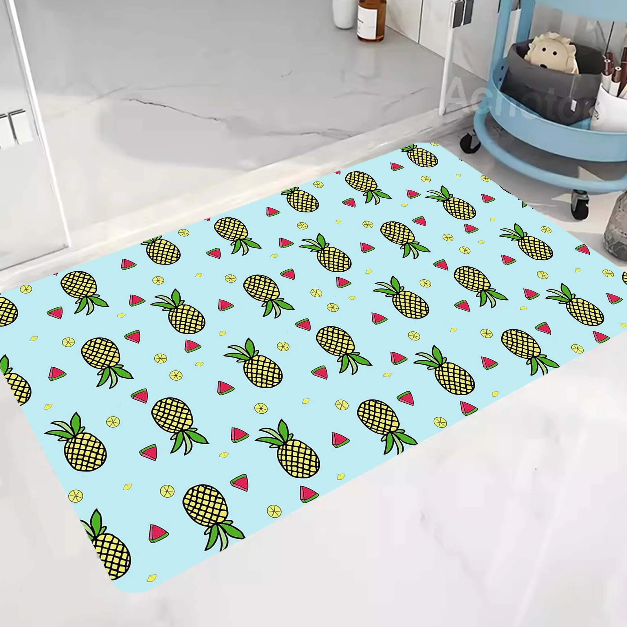 

Welcome Rugs For Home Small Carpet For Bedroom Bathroom Floor Doormats Non-Slip Fruit Chart Room Decor Diatom Floor Mat 60x90cm