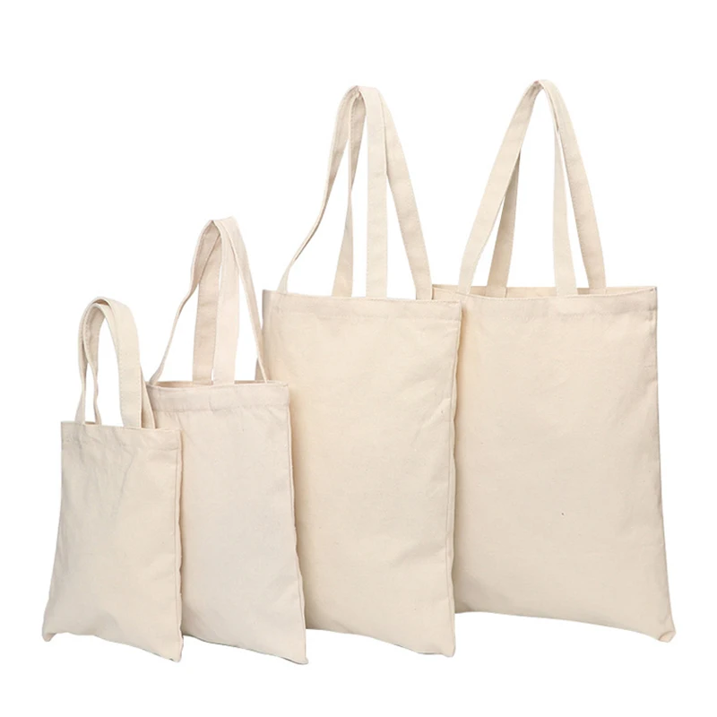 Canvas Tote Bag Cheap Reusable Shopping Bags Plain White Blank Cotton Large Capacity |