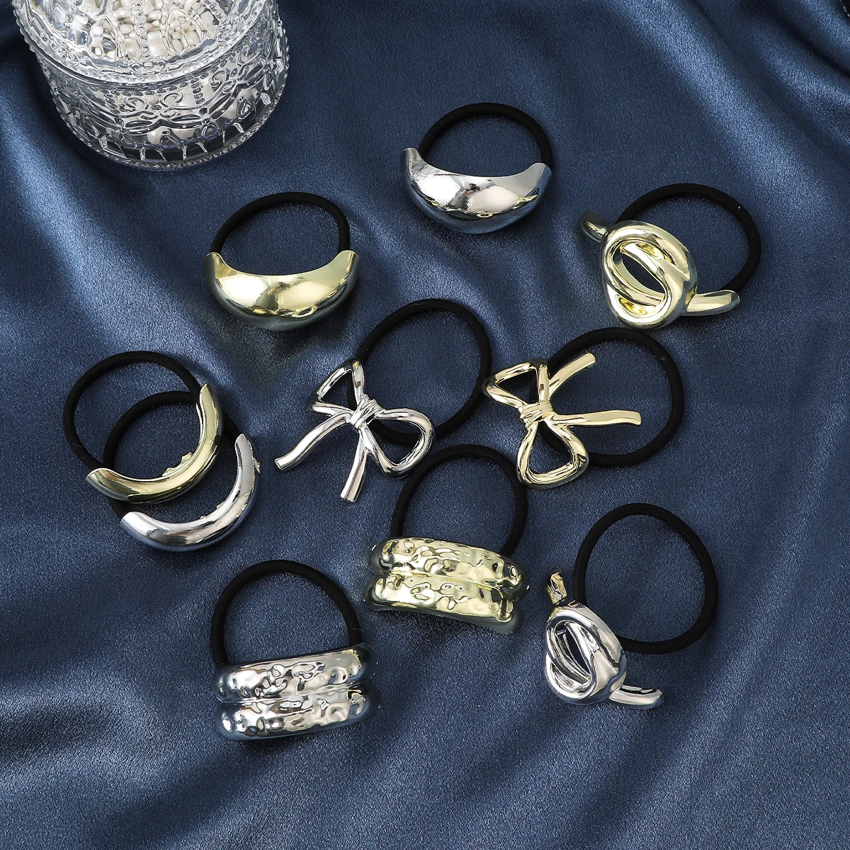 New Metal Irregular Hair Rubber Bands Elastic Hair Scrunchies Hair Rope For Women Girls Elegant Ponytail Hair Accessories Gifts