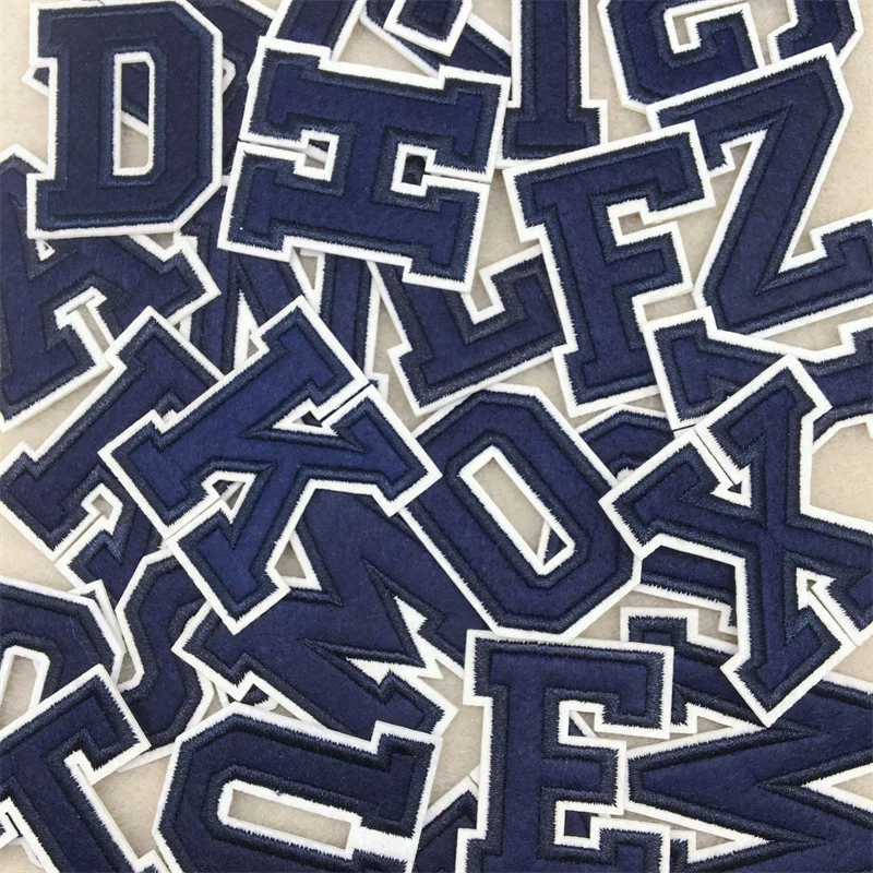 A-Z 네이비 글자 자수 패치, 의류, 가방, 모자, 장 천 패치, DIY 바느질, 26 개