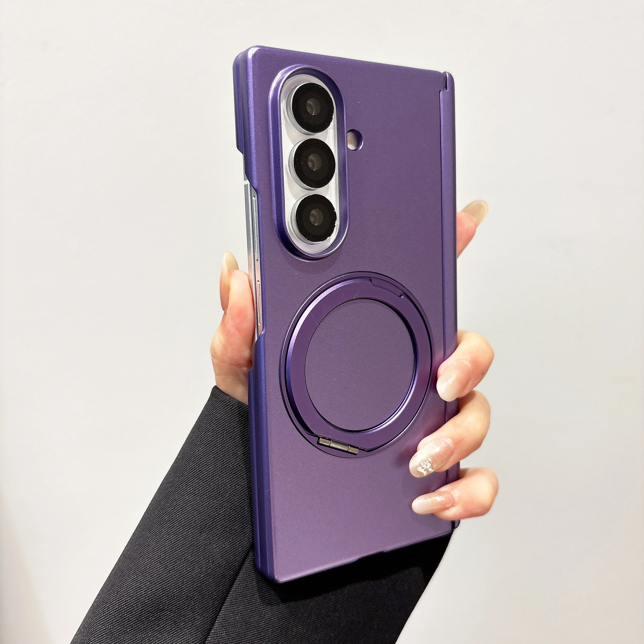 Magnetic 360° Ring Stand Shockproof Phone Case with Protective Hard Cover
