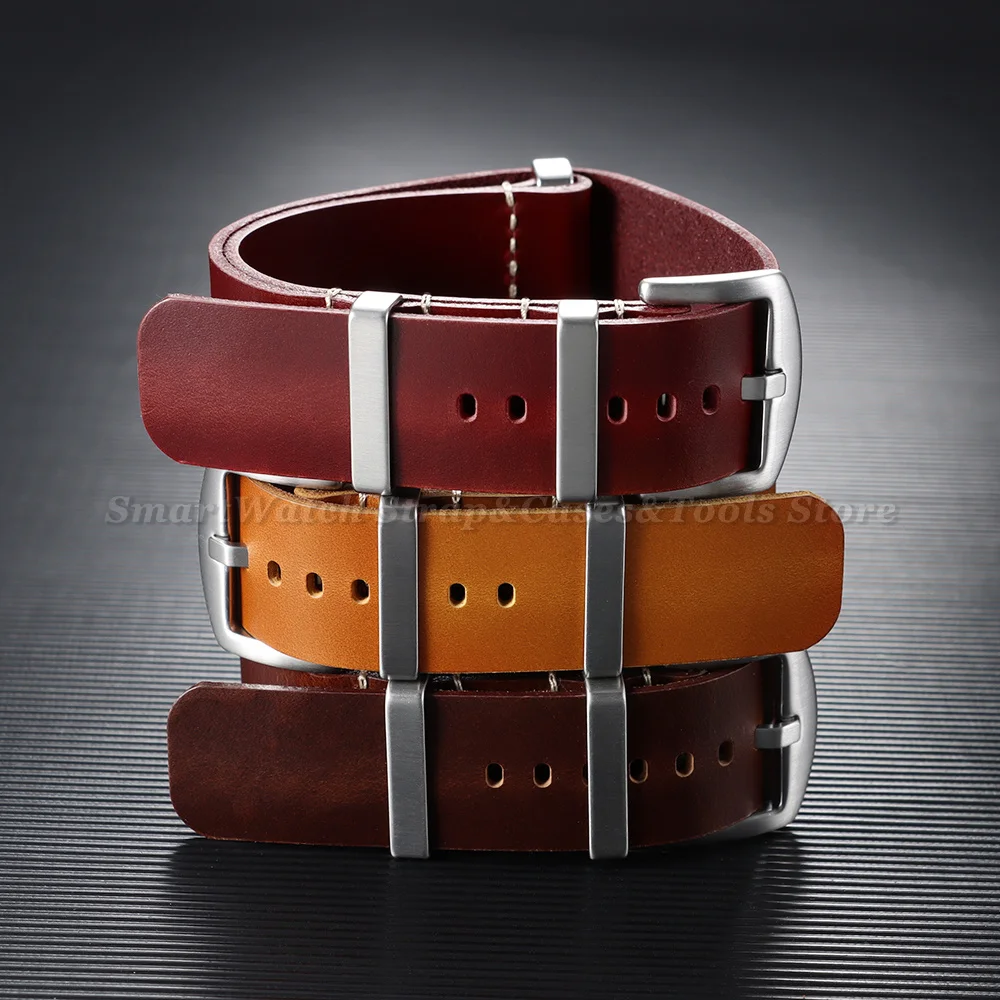 Premium Retro Genuine Leather Watch Strap - Men’s Replacement Wristband