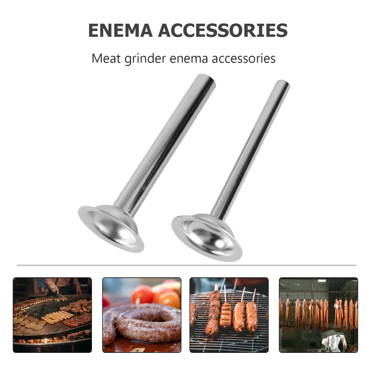 2 PCS/Set Sausage Retainer Ring Machine Tube Kit Steel Filler Household Easy Cleanup Maker
