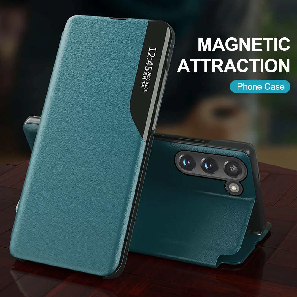 Smart Side View Cover In Pelle Flip Phone Per Samsung Galaxy A14 A34 A54 5G Samung A 54 34 14 2023 Custodia Magnetica Book Stand Coque