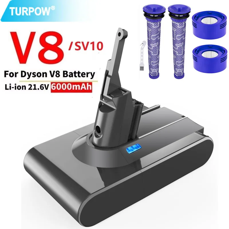 6000mAh 21,6 V Ersatz Batterie für Dyson V8 Absolute Handheld ...