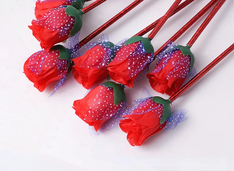 Wholesale 24 Pcs Big Red Rose Ballpoint Pens - Perfect for Gifting and Personal Use Valentine's Day Flower 2