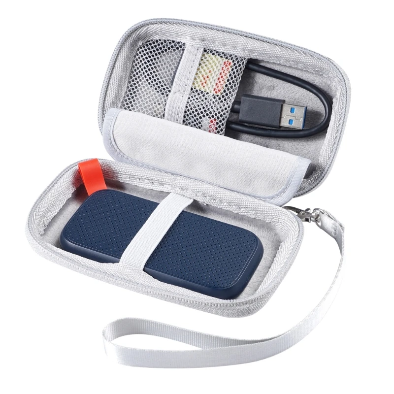 Portable Hard for SanDisk E30 E81 SSD Traveling Protective Storage Bags with Mesh Inner Pocket Shockproof SSD