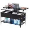 Lift Top Coffee Table - 39.4" Rectangle Coffee Table with Light & USB 2