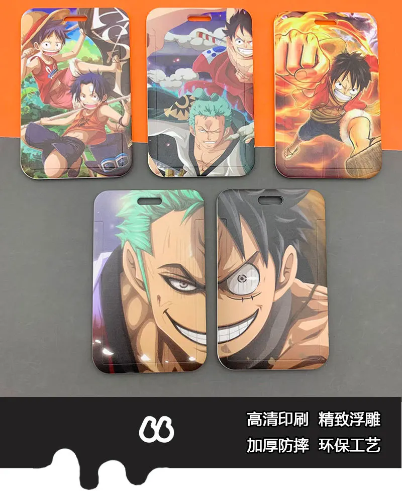 Porte-cartes Style Manga Pirate En Cuir PU - Avec Cordon Amovible Pour Badges, Cartes D'identité, Clés Ou Cartes De Transport - 12