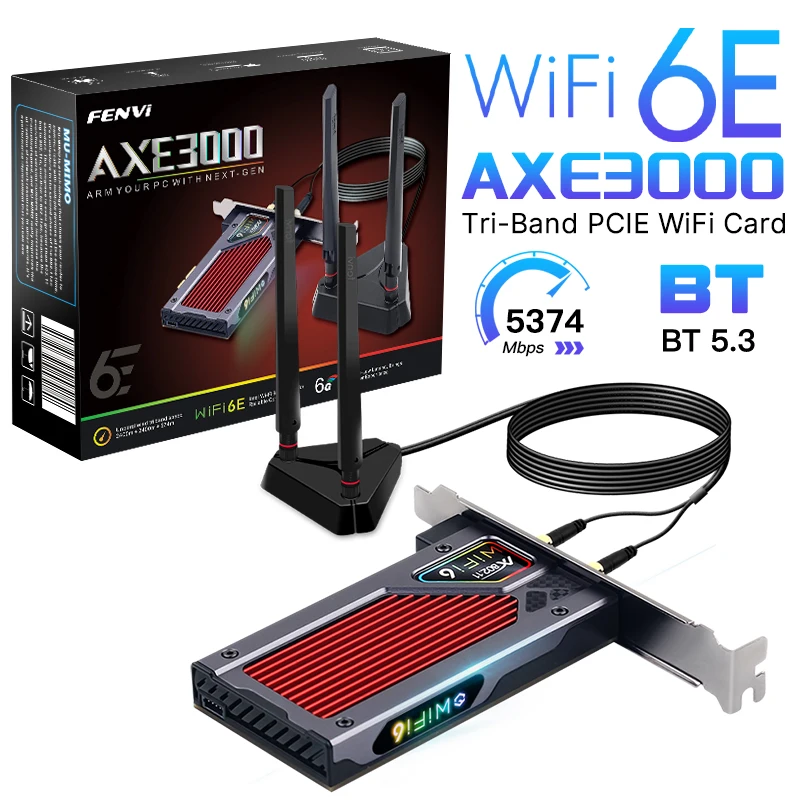Fenvi FV-AXE3000 Wi-Fi 6E AX210 Bluetooth 5.3 Wireless