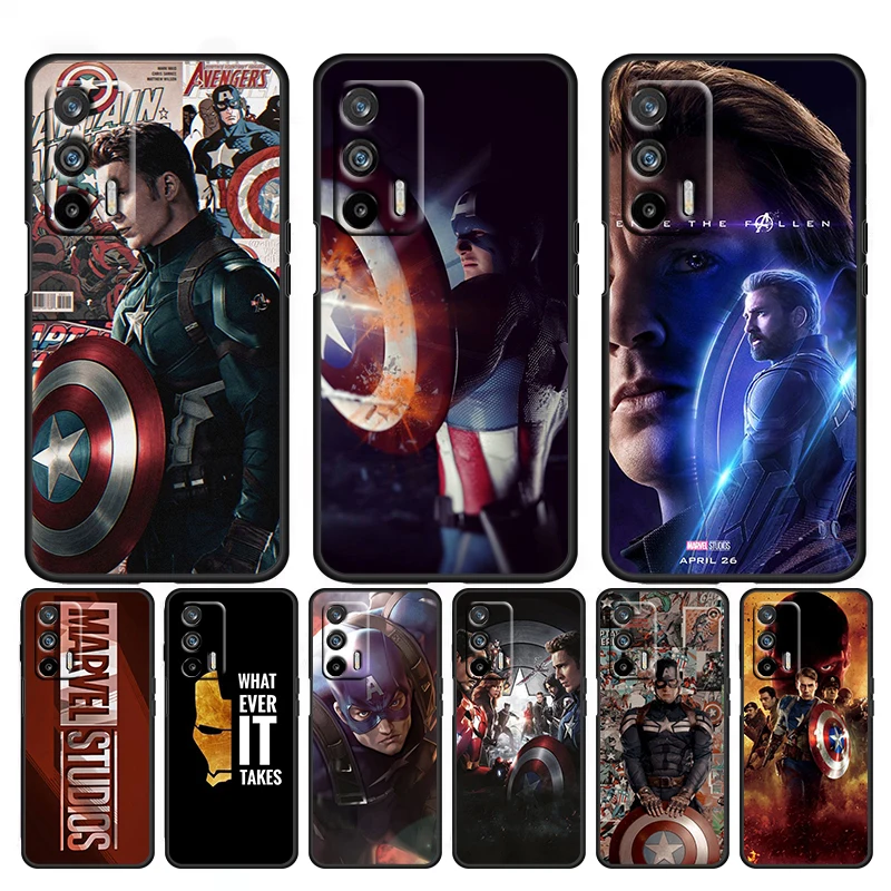 

Marvel Captain America Cool For OPPO Reno 7 Pro SE Z 6 Lite Pro 5 Lite 4 Lite Z 2 Z 4G 5G Silicone Soft Black Phone Case