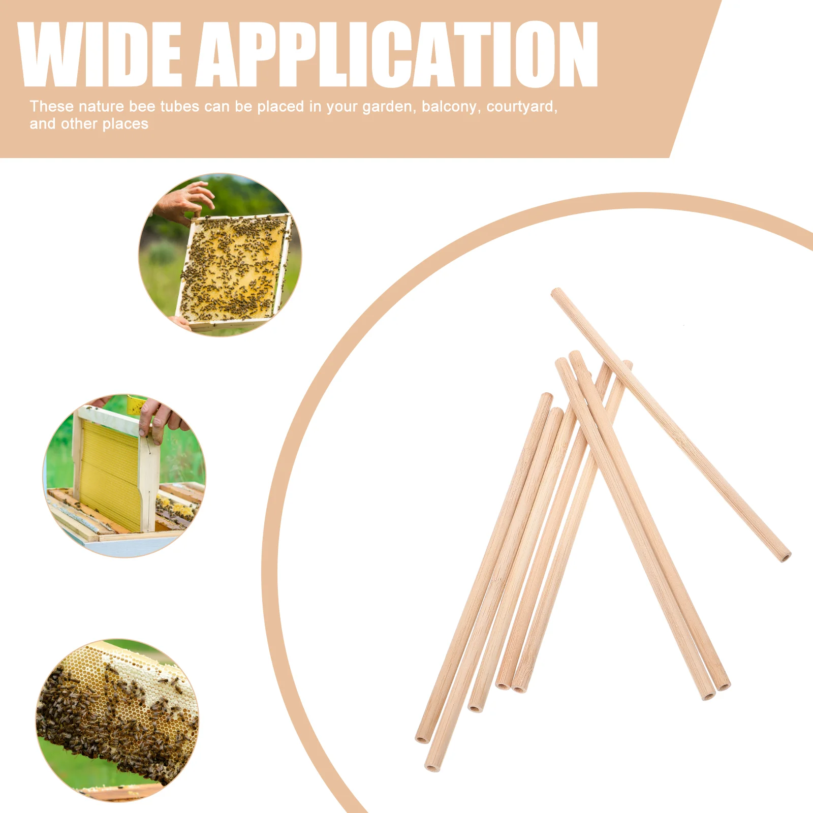 Bee Bamboo Tube Replacement Nesting Tubes Outdoor Beehive for Replaceable Bees DIY 50 Pcs