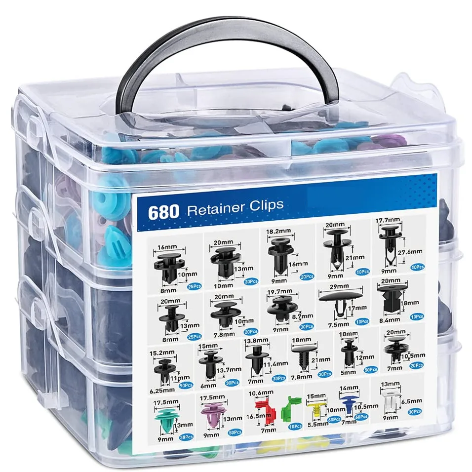 725 קליפס לבאמפר קליפס לרכב קליפס פלסטיק מהירים ערכת גוף אוטומטית דחיפה ריווטים קליפ פנדר ליינר סט טויוטה GM פורד הונדה שברולט