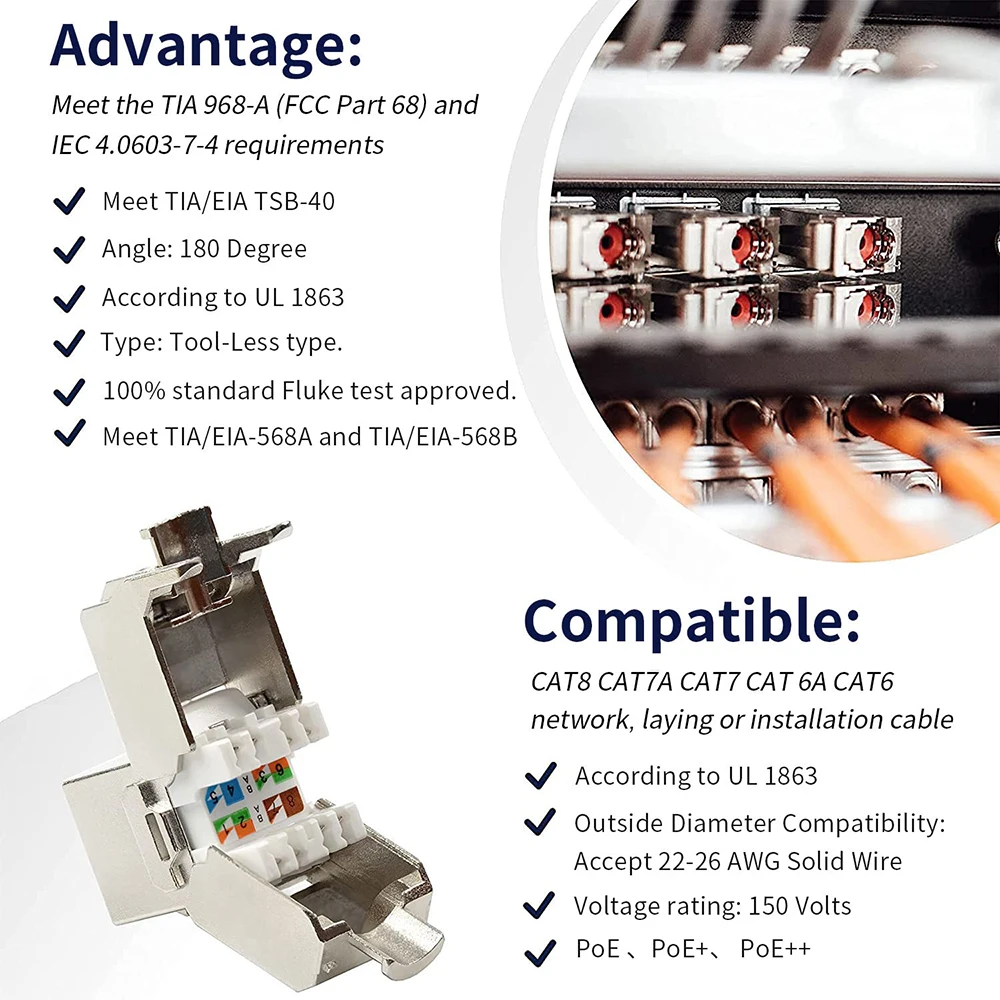 RJ45 키스톤 잭 STP 차폐형 키스톤 RJ45 모듈 플러그 소켓 Cat7 CAT6A 아연 합금 RJ45 커넥터 커플러 어댑터