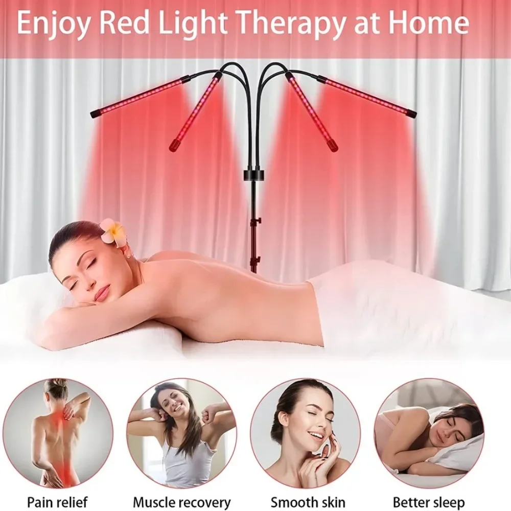NEW Red Light Therapy Lamp with Tripod , 660&850 nm Deep Near Infrared Light for Body,Face, Neck, Back Therapy Device 4/5 Tubes