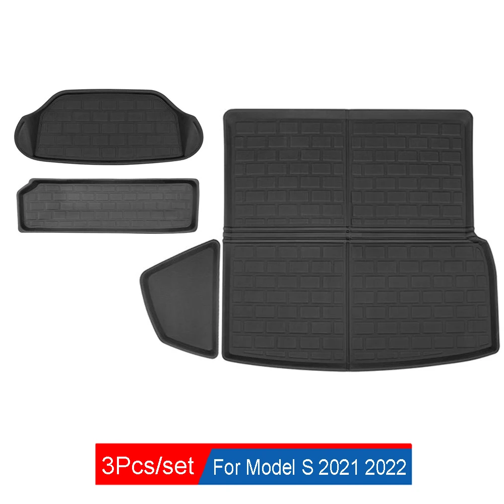 Ensemble De Tapis De Sol 3d Tpe Tapis De Coffre Revêtement De Sol À Couverture  Complète Revêtements De Coffre Arrière Temps Personnalisés Pour Modèle Y  Modèle 3 - Automobile - Temu