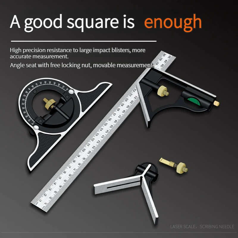 3 In 1 300mm Adjustable Measuring Ruler Multi Combination Square Angle Finder Protractor Tools 3 In 1 300mm Adjustable Measuring 2