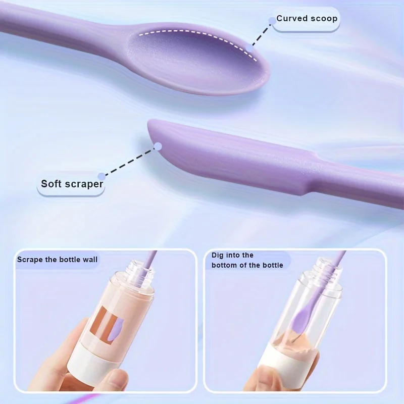 Makeup brush set 3pcs silicone scraper makeup brushes mini soft cosmetic digging spoon jam scraping spoons face mask brush