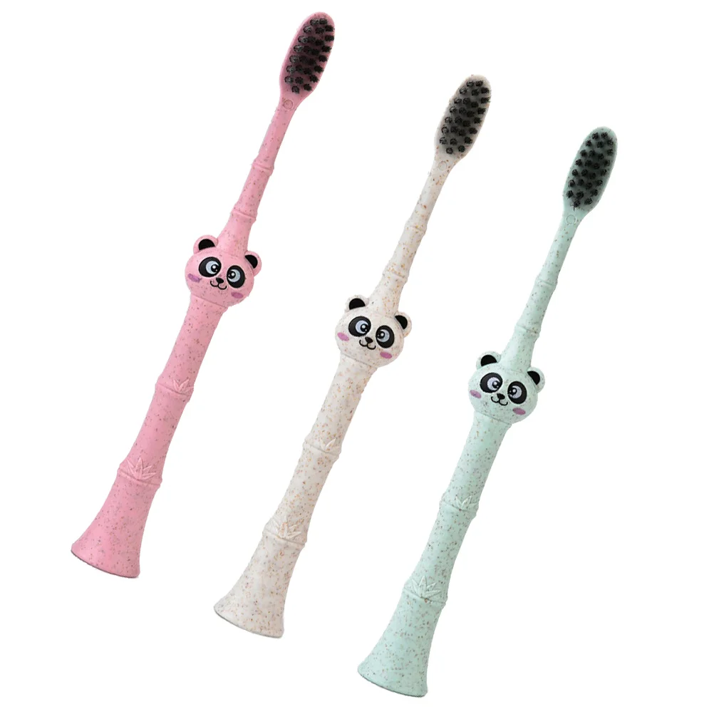

3 Pcs Tooth Brush Kids Bristle Children Eco-friendly Panda Easy Hold