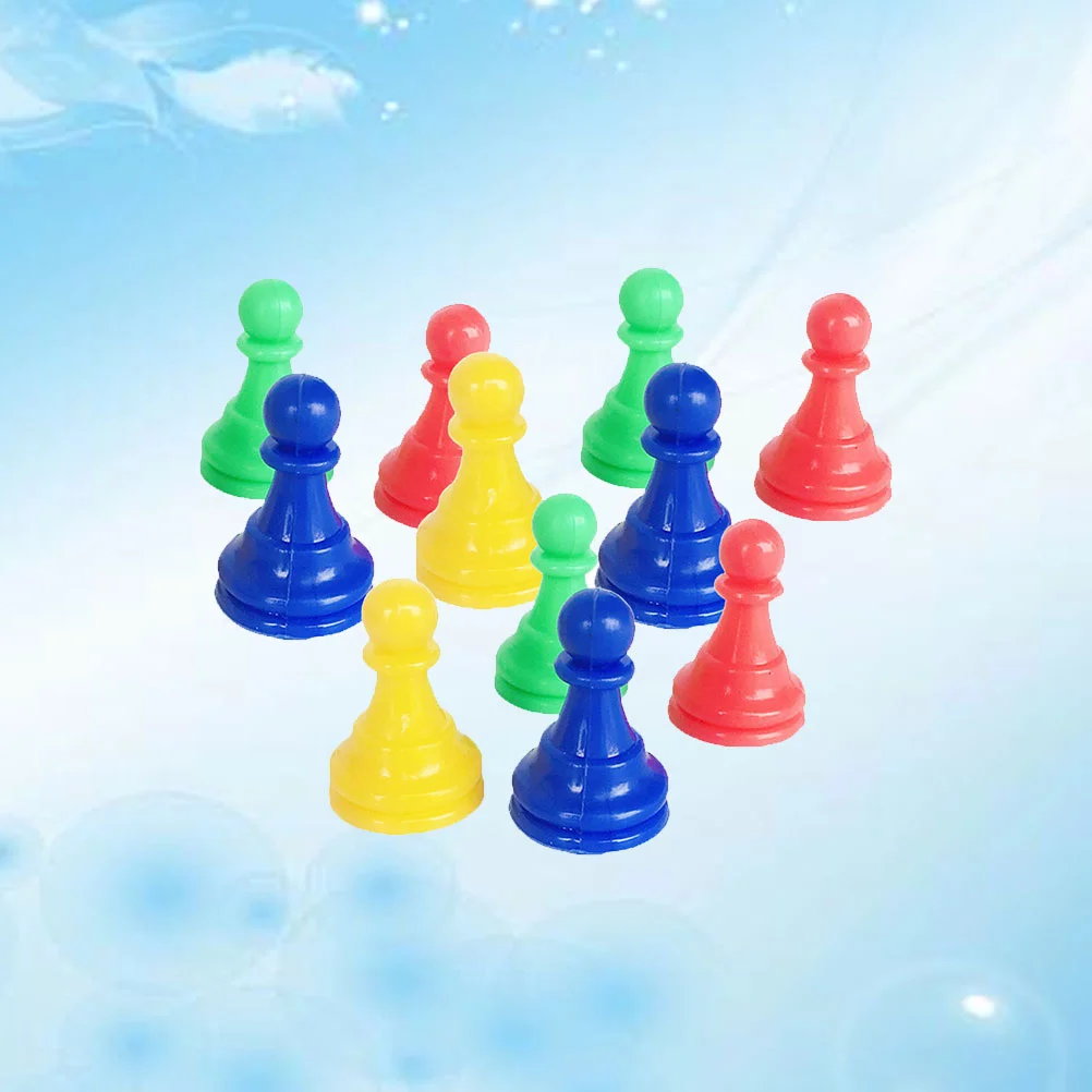 

64pcs Plastic Chessman 8 Color Board Game Replacement Chess