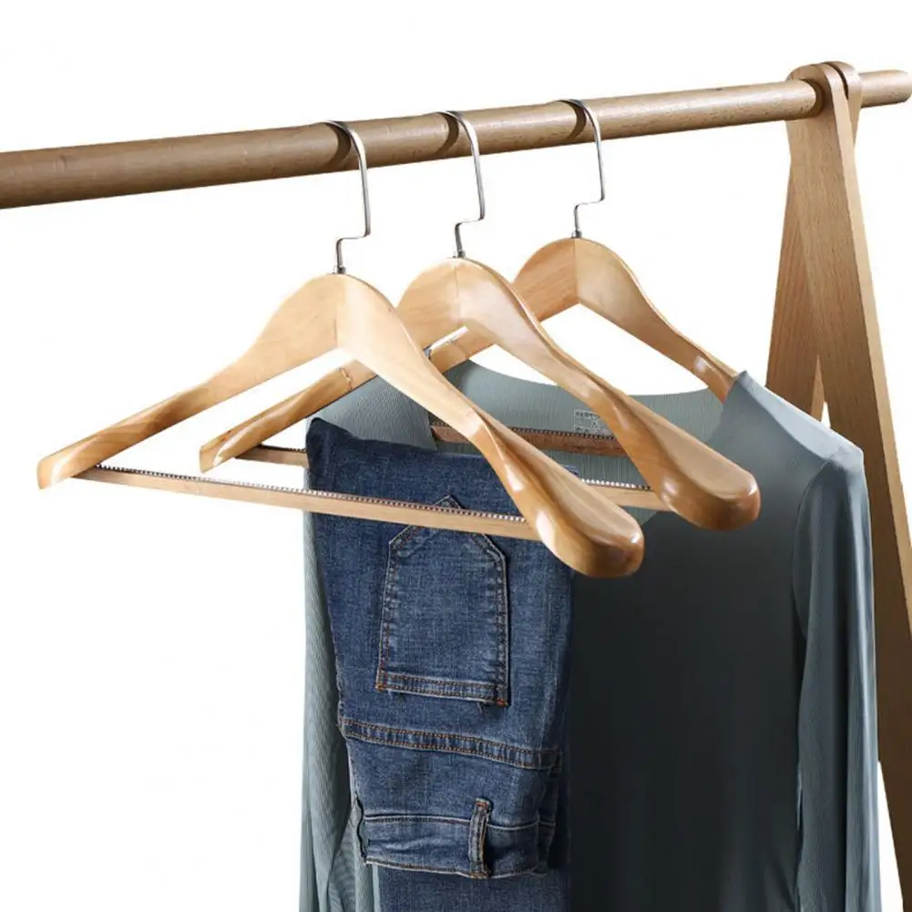 Coat Hanger Curved Shoulder Design Durable Non-slip Wide Shoulder Hangers Organize Clothes Effortlessly