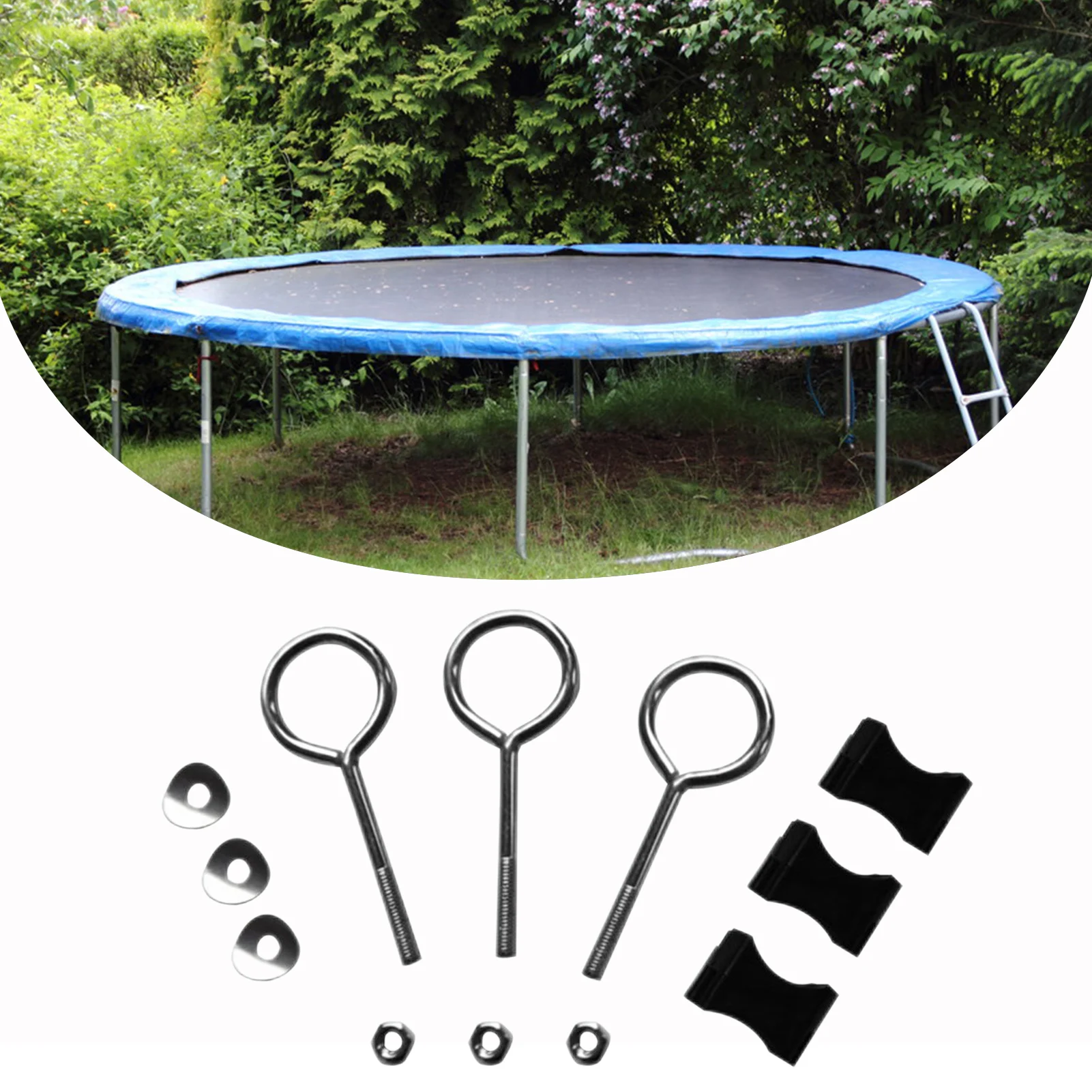 Rete Di Sicurezza Per Trampolino 244/305/366 Cm – Ricambio Antistrappo E Resistente UV Con Cerniera E Ganci, Adatta A Trampolini Da Giardino Con 6 O 8 Pali, Modello Esterno