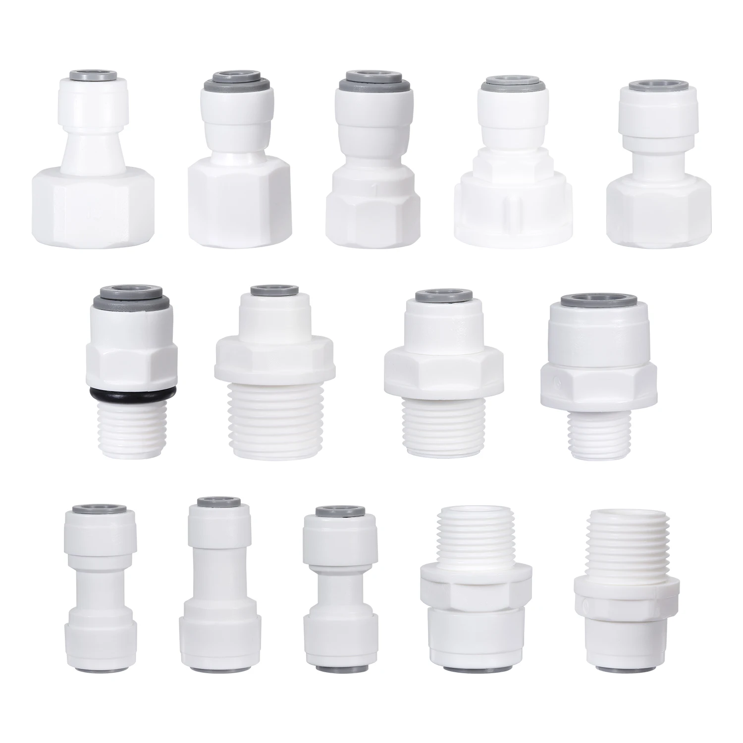 10Pcs Straight RO Water Fitting Male Female Thread 1/4 3/8 Coupling Hose Pipe Connector Water Filter Reverse Osmosis Parts