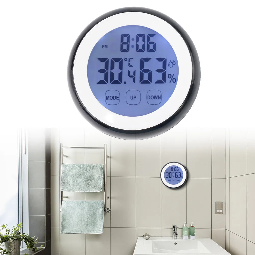 LED Large Digital Wall Clock Temperature Humidity Time Function Backlight For Bedroom Home Decor