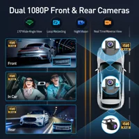 Imagebon P70 Plus 11,4" Android 15 8 cœurs 4+64G DVR Triple caméra Carplay Écran partagé Enregistreur vidéo YouTube Caméra embarquée IA 5
