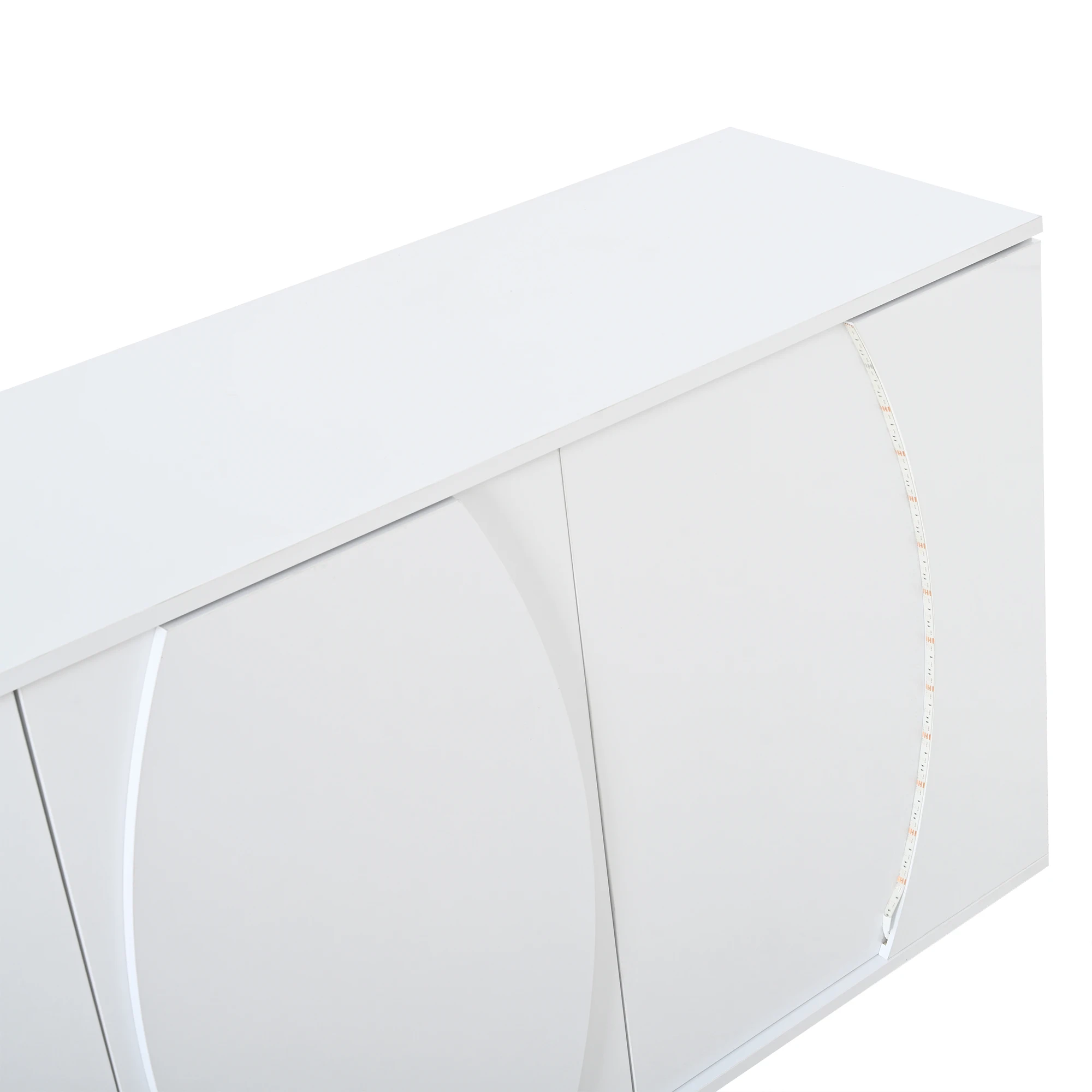 150 x 40 x 70 cm, Wohnzimmer-Sideboard, Hochglanz-Wohnzimmerschrank mit drei Türen, Aufbewahrungsschränke mit LED-Türen – Detail 2