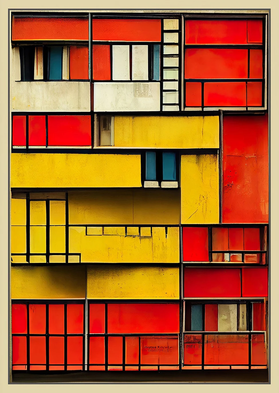 Minimalist Bauhaus Architecture Abstract Canvas Art