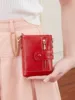 New Women's Wallet High Quality PU Leather Short Card Seat with Chain Large Capacity Three Layer Zero Wallet Retro Women'sWallet 1