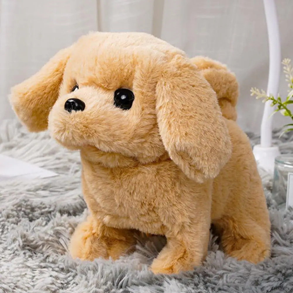 Simulation Electric Plush Puppy Doll Toy Barking Walking Cognitive Interactive Plush Toy for Baby Birthday Gift