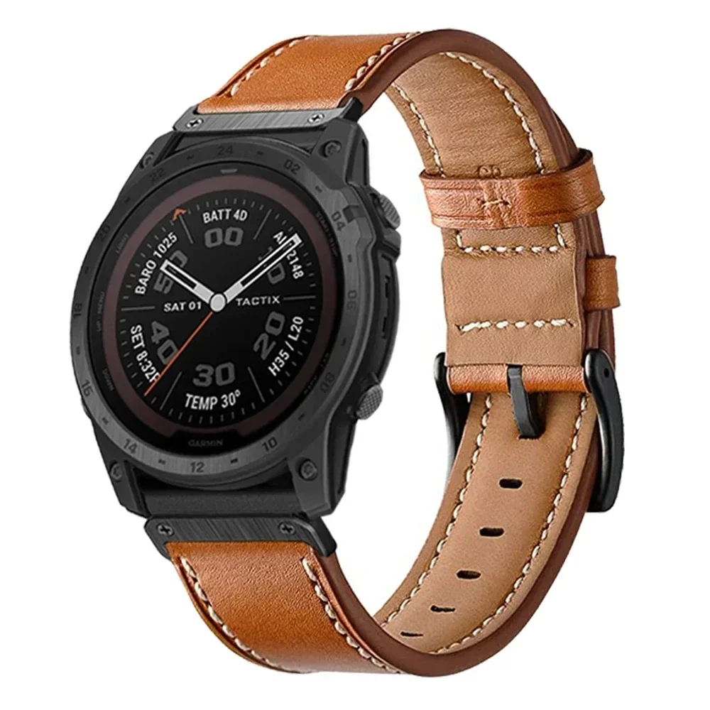 Premium Quickfit Leather Smart Watch Strap, 22mm/26mm Adjustable Bracelet Strap