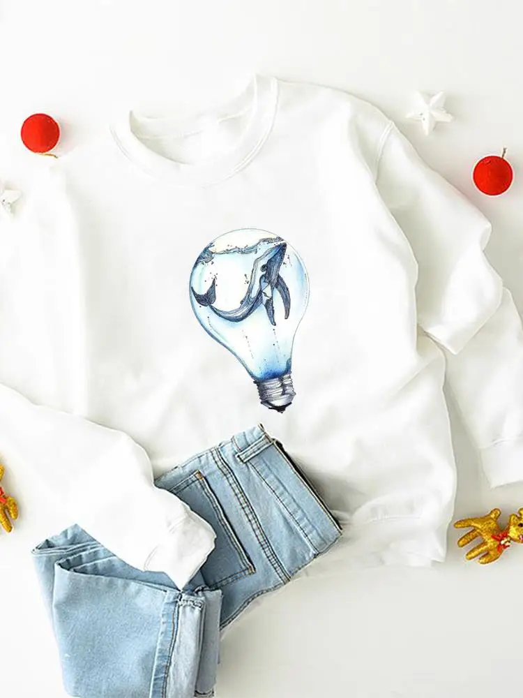 

Lovely Long Sleeve Clothes Clothing Fleece Ladies Trend 90s Print Sweatshirts Women Fashion Warm Graphic Pullovers