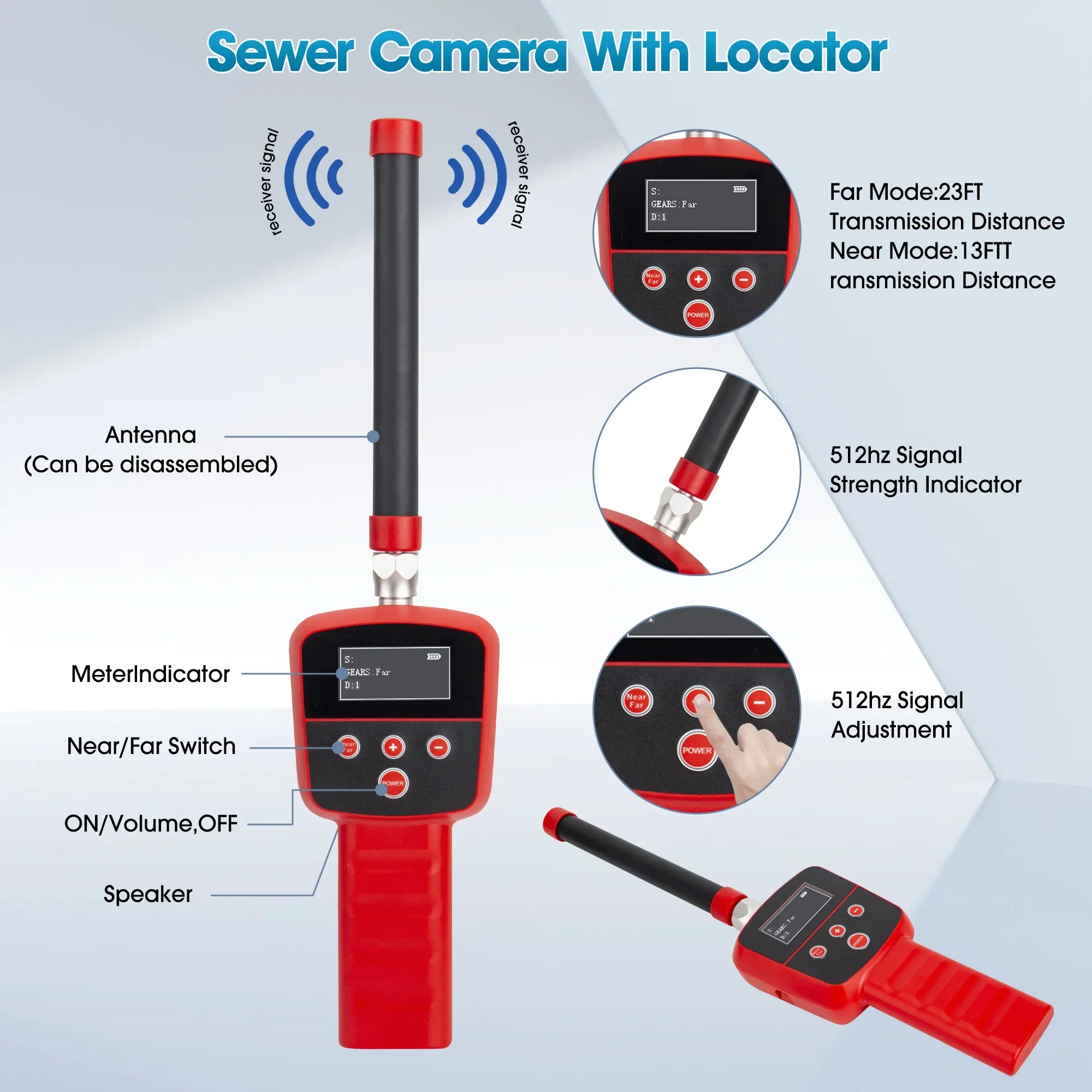 SYANSPAN Sewer Pipe Inspection Camera Detection Device 512hz Receiver/Locator for Drian Industrial Endoscope Location 2